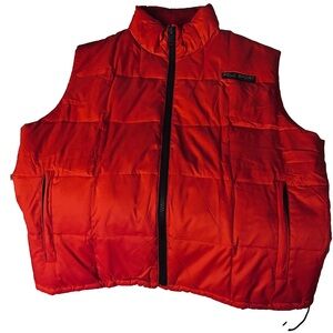 1995 Polo by Ralph Lauren Polartec Waterfowl Feather Red Pleated Vest